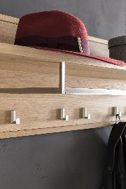 Garderobe Novum Paneel Wildeiche Haken edelstahlfarben