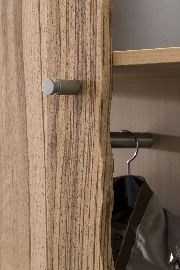 Garderobe No Limit Paneel Baumkante Kernbuche Haken Chrom