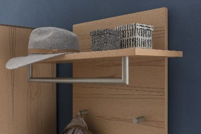 Garderobe No Limit Paneel Kernbuche Haken Chrom