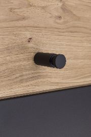 Garderobe No Limit Paneel Wildeiche Haken schwarz