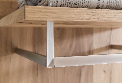 Garderobe Rialto Paneel Reling edelstahlfarben